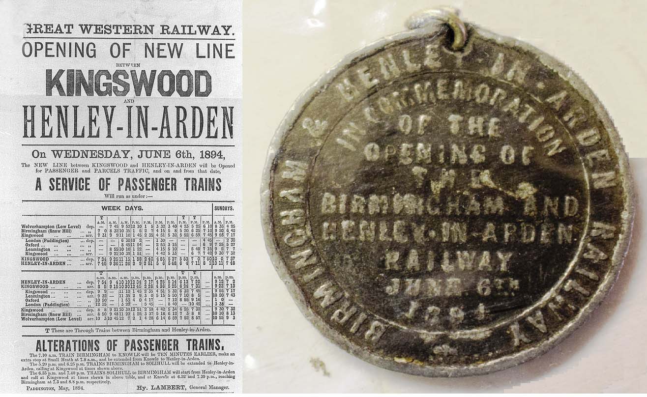 A notice advertising the opening of the route from Kingswood to Henley in Arden on 6th June 1894