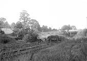 View of the stop blocks at the Henley in Arden end of the sidings looking south-westwards Finwood Road overbridge