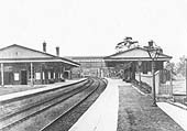 Looking North in 1908 from the Stratford on Avon end of the down platform towards Birmingham showing the grandness of the station