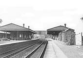 Looking North towards Birmingham from the Stratford on Avon end of the down platform with the bicycle shed seen on the right