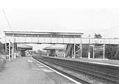 Looking towards Stratford upon Avon and the down bay from the Birmingham end of the down platform during the 1960s