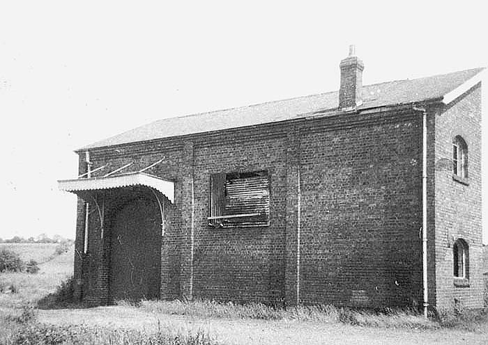 A side view of Henley-in-Arden's original goods shed now seen in a derelict state after the tracks in the yard were lifted in 1964