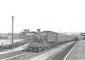 GWR 2-6-2T No 4146 passes through Hockley station on the through down main line with a service for Dudley