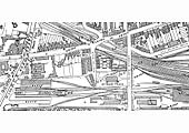 A 1902 25 inch to the mile Ordnance Survey map showing the layout of the canal wharf and the goods yard