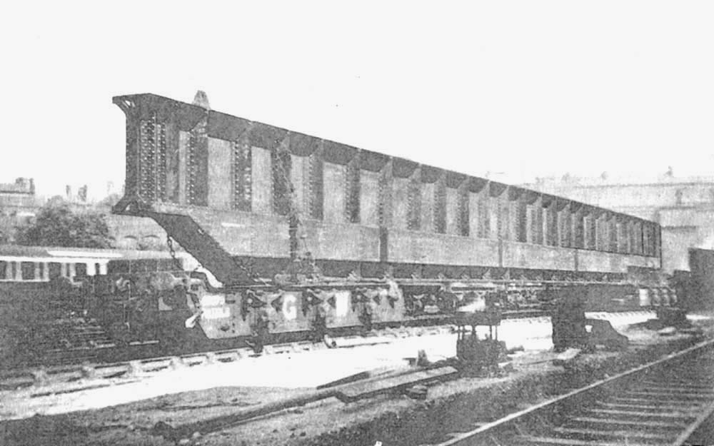 A 113 foot long plate girder at Hockley Goods Yard for use in the re-construction of the Goods Station