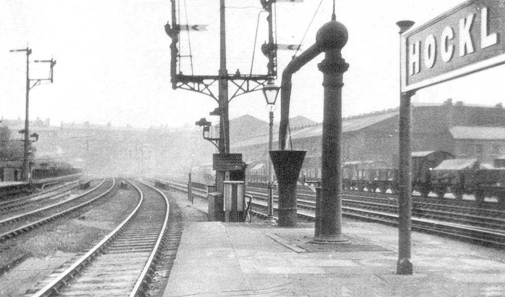 Looking towards Snow Hill from the Birmingham end of the island platform showing the water crane and fogman's hut