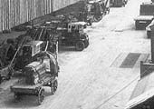 Close up showing some of the variety of cartage road vehicles employed by the GWR at Hockley in 1940
