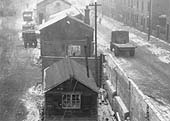 Close up showing the main entrance to the yard for road vehicles entering via Pitsford Street on 12th February 1940