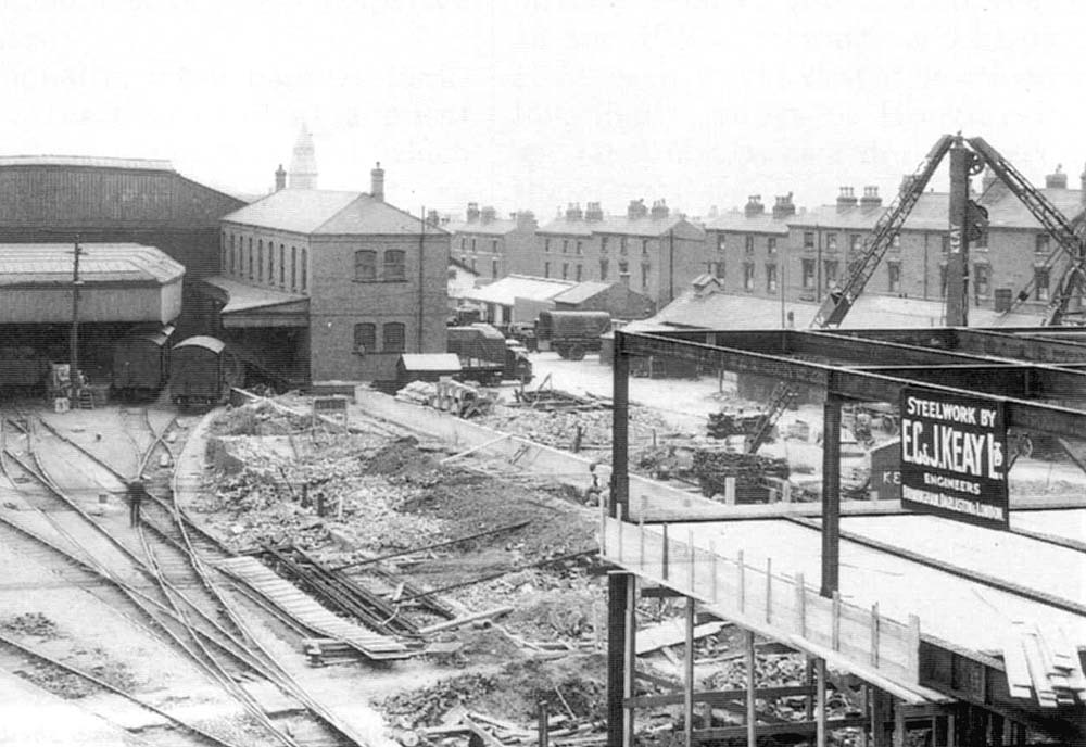 Close up showing the advanced works being carried out in the vicinity of the North Gate leading on to Pitsford Street
