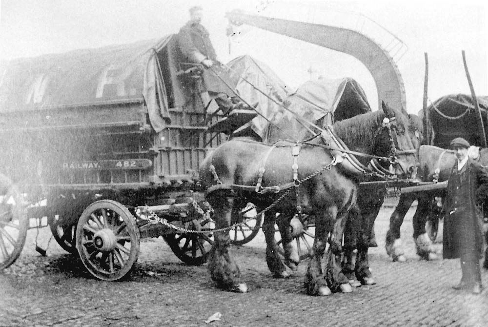 A Great Western Railway two horse tilt van in Hockley Goods Station driven by Mr Jack Jackson