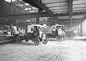 Goods being loaded for distribution to city businesses at the Hockley's old Outward shed circa 1927