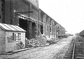 The old Inwards shed being modified on 11th July 1938 for use for warehousing by the addition of a shunting spur