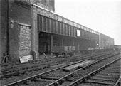 View of the old Inward sheds now converted for use as a warehouse by the addition of a shunting spur