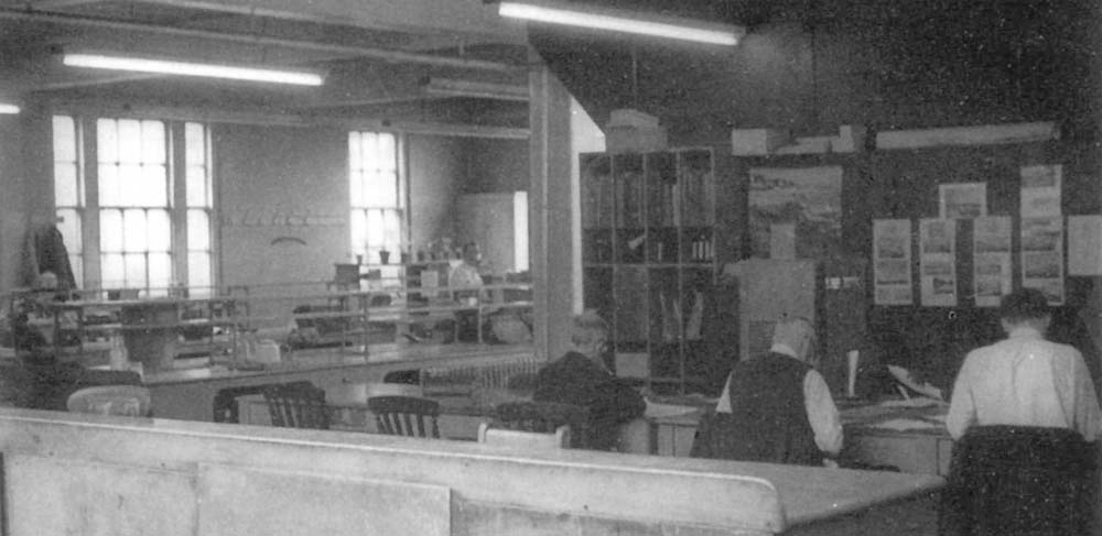 An internal view of Hockley's Invoicing and Staff Office seen in 1967 just prior to its closure