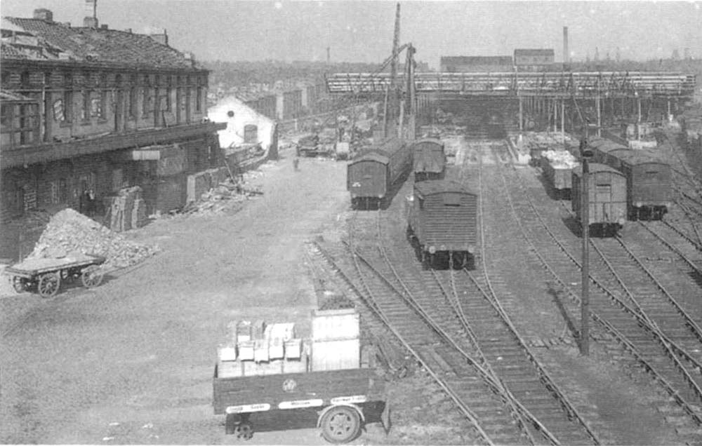 View of the work being carried to repair the bomb damage to the offices and Top shed on 15th May 1941