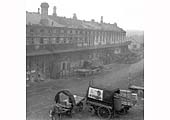 View on 11th February 1941 of Hockley's main office block being repaired some two months after the air raid