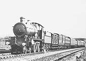 GWR 4-4-0 No 3814 County of Chester leaves Knowle & Dorridge on 12:30pm service to Birmingham in 1913