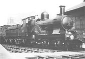GWR 'Dean Single' 4-2-2 No 3060 John G Griffiths stands at Knowle & Dorridge station heading a train to London via Oxford