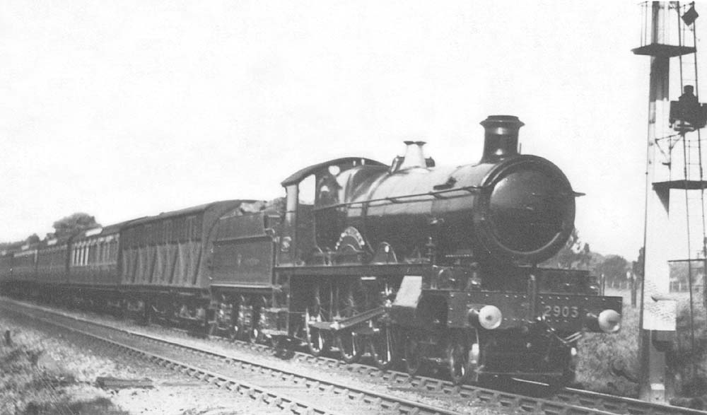 GWR Saint class No 2903 'Lady of Lyons' approaches Knowle & Dorridge with an up express circa 1912