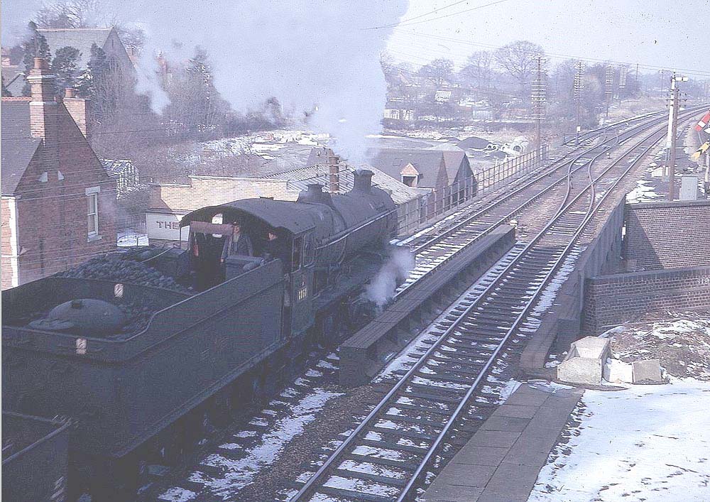 Ex-Great Western Railway 4-6-0 68xx (Grange) class No 6853 �Morehampton Grange� passes through Knowle and Dorridge Station