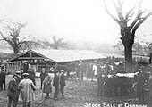 Postcard of one of the regular livestock sales being held in Station Road, Dorridge in 1927
