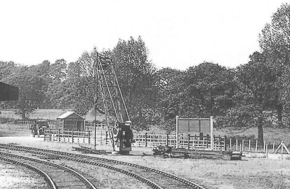Close up showing Knowle and Dorridge's fixed six ton open framed jib hand operated crane