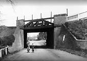 Victorian view of the original bridge which carried the railway over Grange Rd near Knowle and Dorridge station