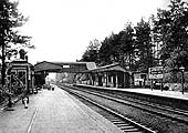 An early view looking towards Leamington with the main station buildings on the up (left) with the Henley in Arden bay behind