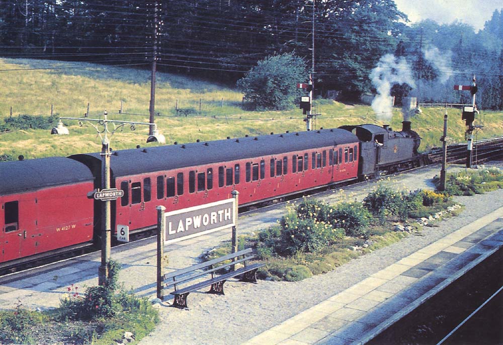British Railways built 2-6-2T 51xx class 'Large Prairie' No 4172 is seen on a Birmingham service on 21st June 1960