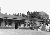 View of the right hand side of Lapworth station with the corrugated hut seen on the right of the photograph