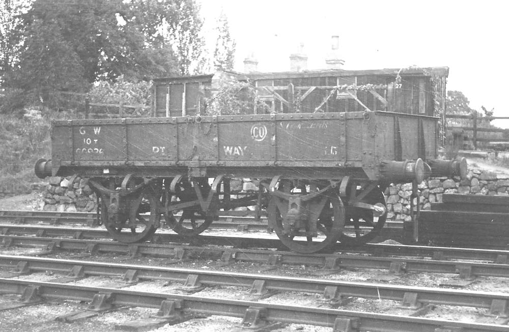 Great Western Railway steel ballast wagon No 60926 is seen standing in Lapworth yard in July 1947