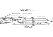 The Signalling Diagram for Lapworth Signal Box showing the track layout after the 1930�s quadrupling of the main line