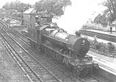 Ex-GWR 2-8-0 47xx class locomotive No 4701 stands in the bay platform at Lapworth on Sunday 8th October 1961