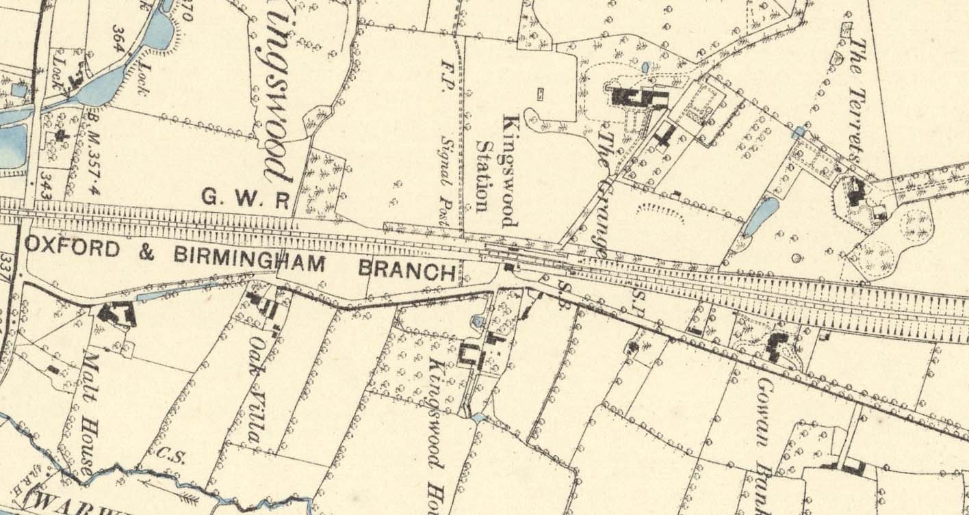 An 1886 Ordnance Survey map of Lapworth station showing the station without bay platform or goods yard