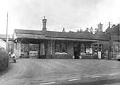 Another view of Lapworth station's forecourt showing the main passenger facilities being located on the up platform