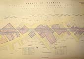 A British Railways 1:1250 Scale Map showing the L&NWR branch line to Rugby and the GWR main line to Banbury passing over the streets in Leamington in 1952