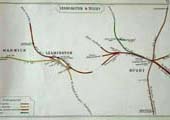 A Railway Clearing House Junction Plan of the two junctions between the GWR and L&NWR located eitherside of their Leamington stations