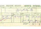 A scan of an original Goods consignment notice from 1933 for the return of an empty PO wagon