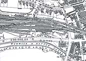 A 1925 Map showing the proximity of the GWR and LNWR stations and the trackwork linking the two companies