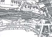 A 1925 Map showing the proximity of the GWR and LNWR stations and the trackwork linking the two companies