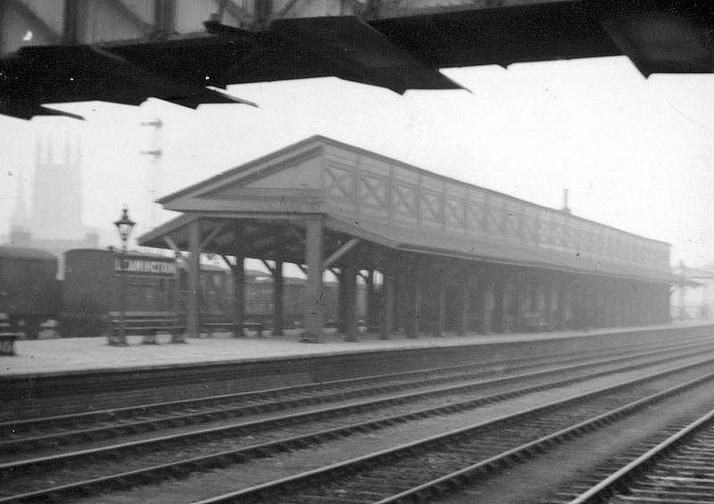 View of the up platform showing that two sides of the island structure were being used to accommodate passenger traffic