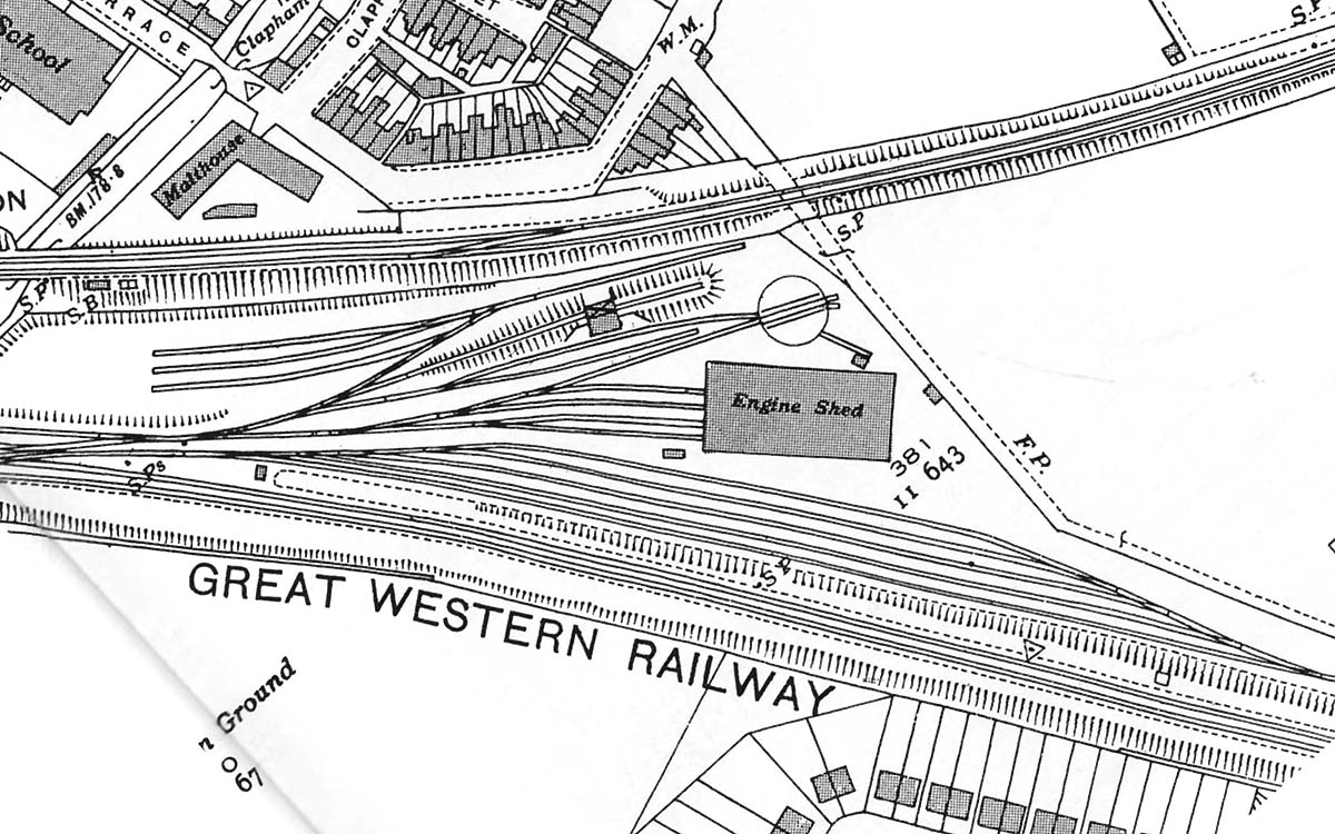 Part of the 1939 OS map showing Leamington's second engine shed located between the LNWR's and GWR lines