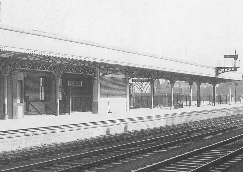 Close up showing the London end of the platform structure which housed the stairs from the subway
