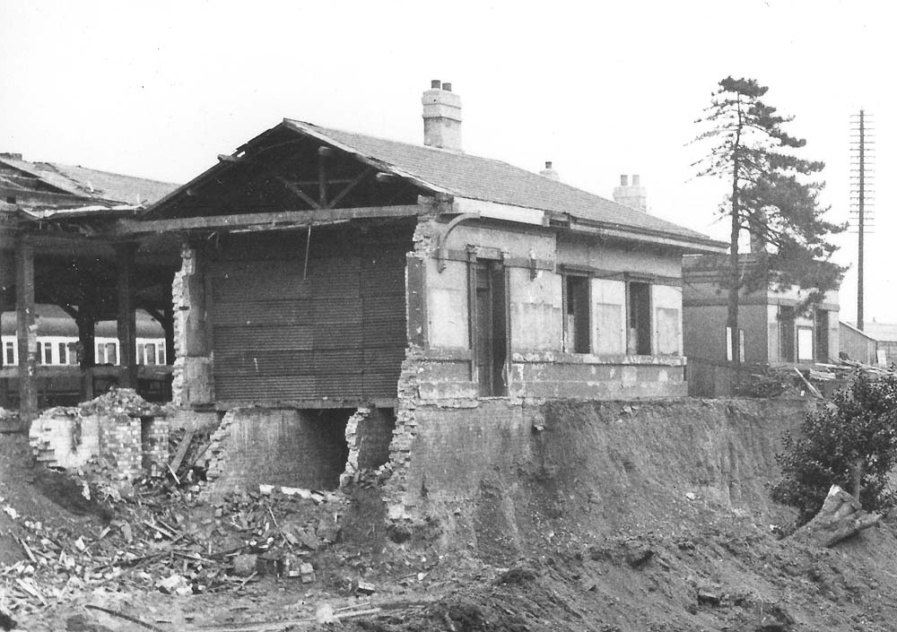 Close up showing the remains of the station's original booking hall and the ladies waiting room and rest room