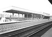 View of the up platform showing the new canopy at the Warwick end whilst some of the original facilities are still in place