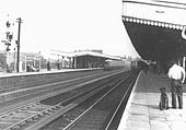 Looking towards London from the Birmingham end of the down platform with new two DMUs in both platforms