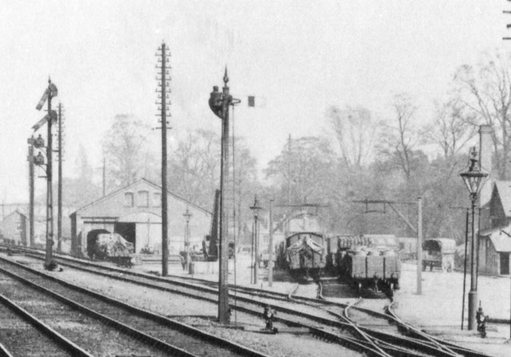 Close up showing the goods shed and yard which lay on the Birmingham side of Leamington station