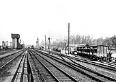 A panoramic view of the northern approach to Leamington  station looking south