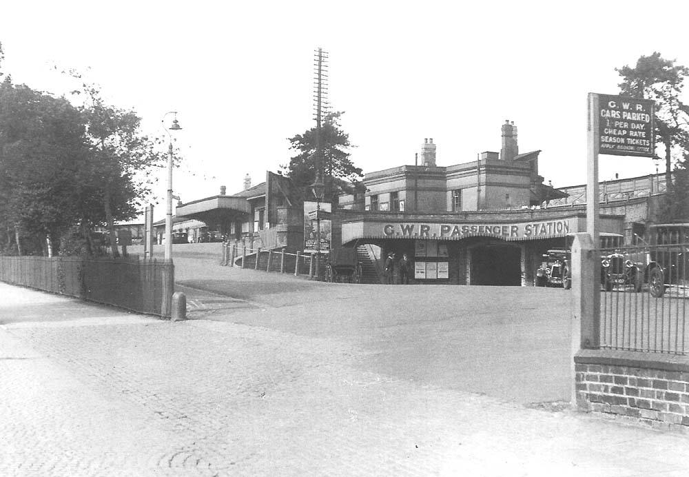View of the original station seen from the lower entrance off Old Warwick Road with the pedestrian underpass on the right