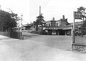 The original station seen from the lower entrance off Old Warwick Road with the pedestrian underpass on the right